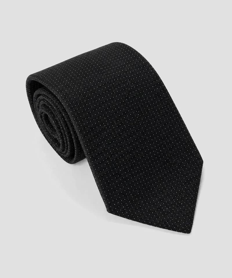 Corbata negra con micro-puntos blancos — Corbatas
