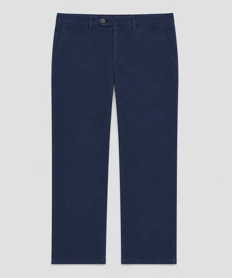 Pantalón chino azul marino liso — Pantalones