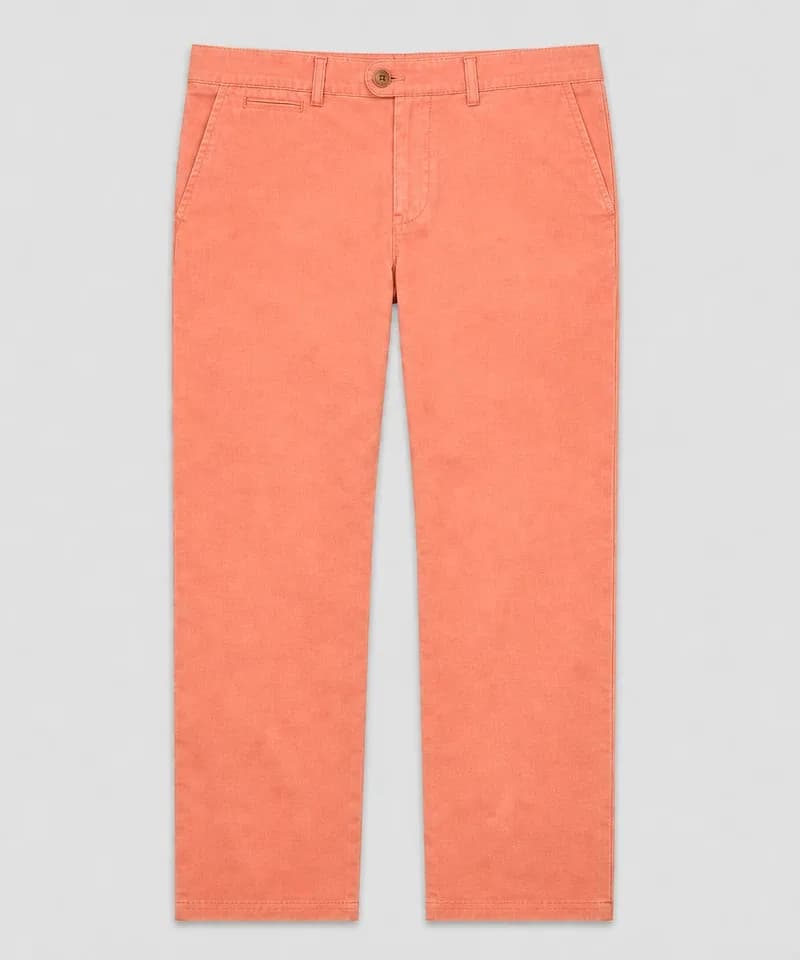 Pantalón chino coral lavado de gabardina — Pantalones