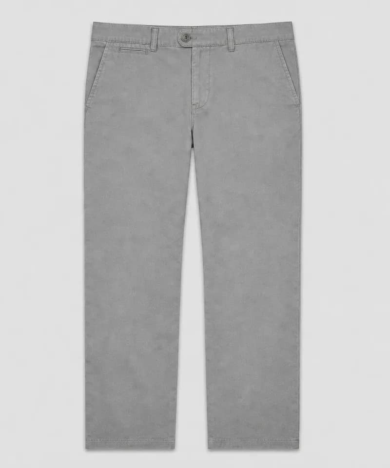 Pantalón chino gris claro de gabardina — Pantalones