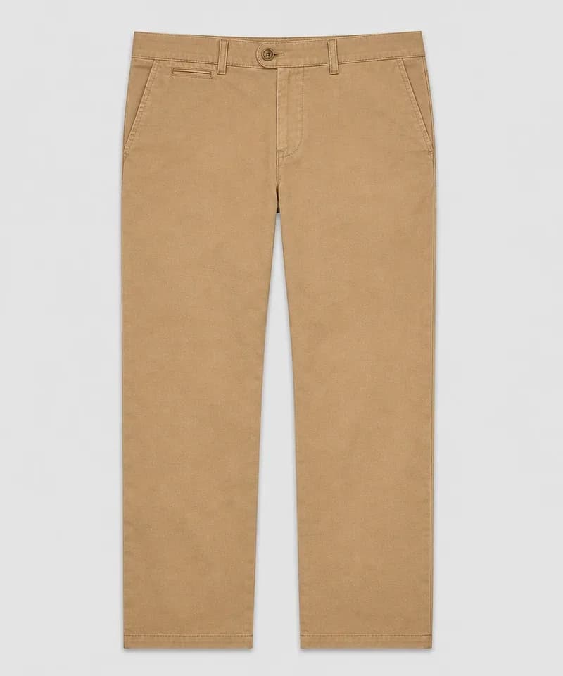 Pantalón chino khaki Bedford de gabardina — Pantalones