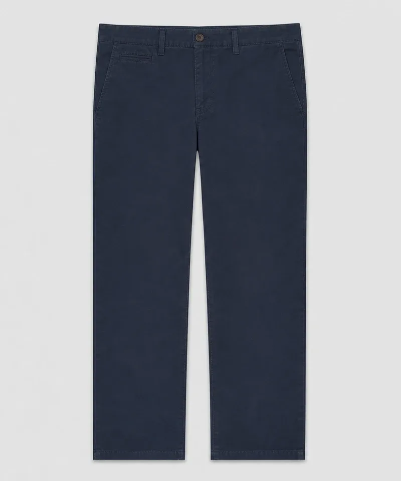 Pantalón chino azul marino de gabardina — Pantalones