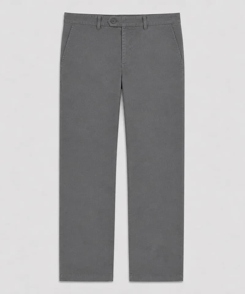 Pantalón chino gris oscuro de corte recto — Pantalones