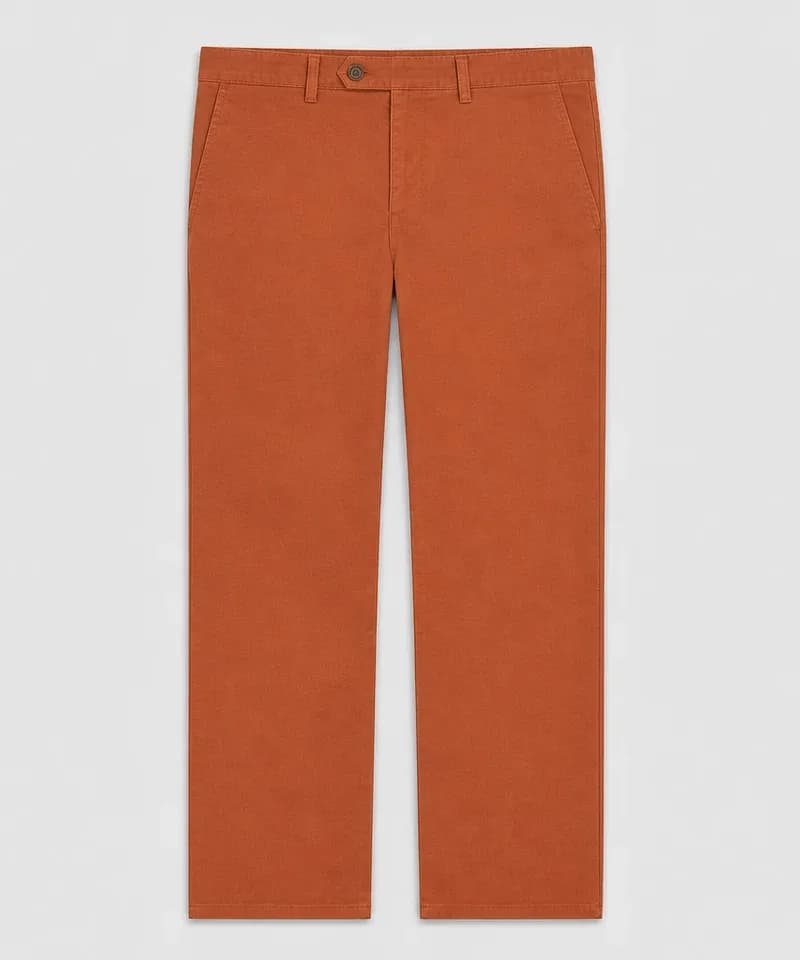Pantalón chino terracota de corte recto — Pantalones