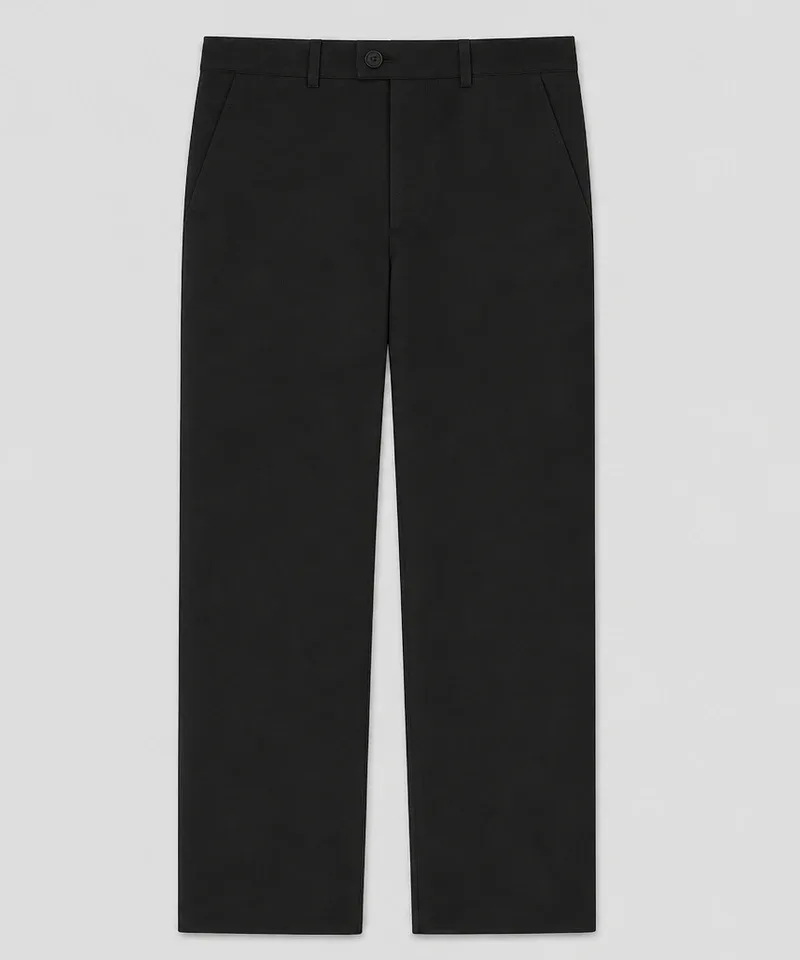 Pantalón de gabardina negro liso — Pantalones