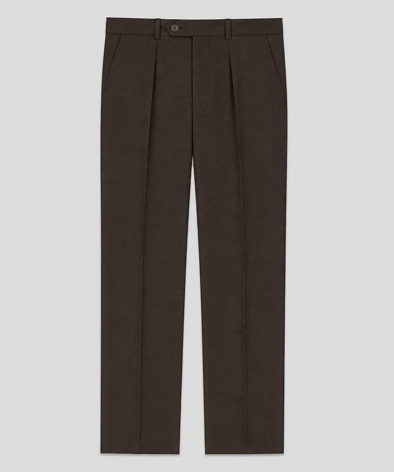 Pantalón de vestir chocolate con pinzas y raya — Pantalones