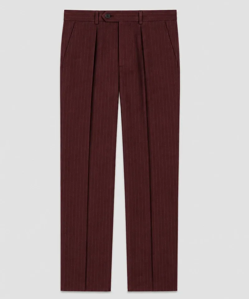 Pantalón de vestir bordó con raya diplomática y pinzas — Pantalones