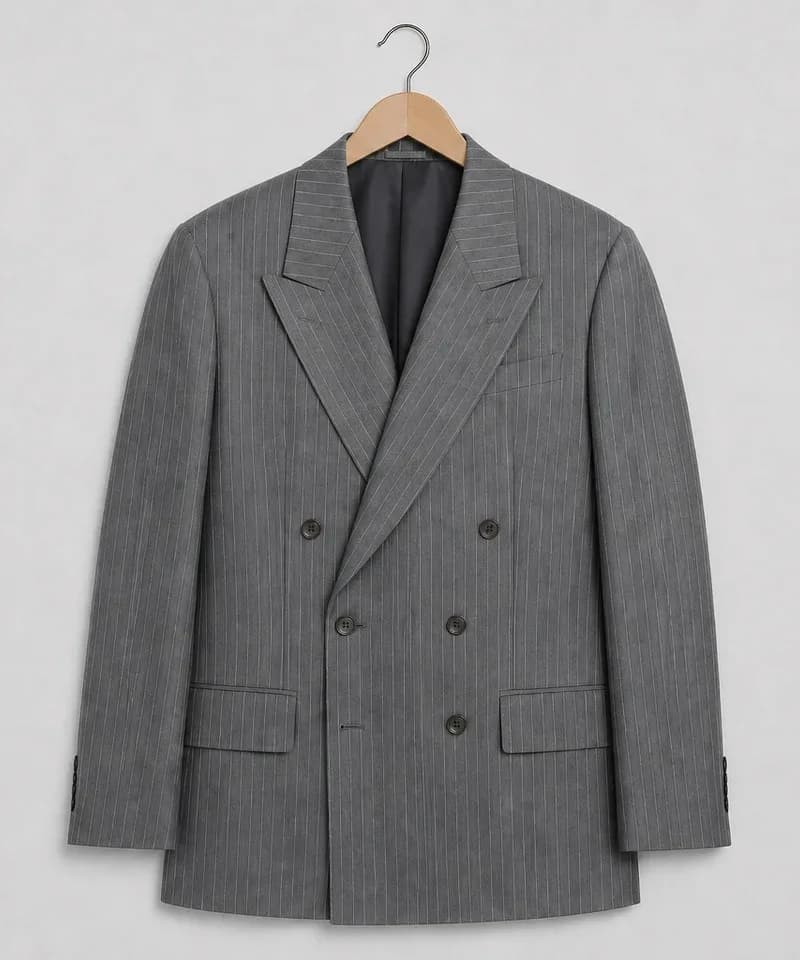 Saco cruzado gris con raya diplomática — Sacos