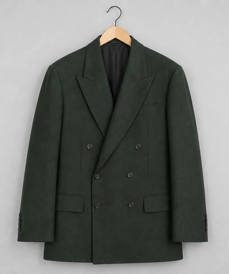 Saco cruzado verde bosque con solapa de pico — Sacos