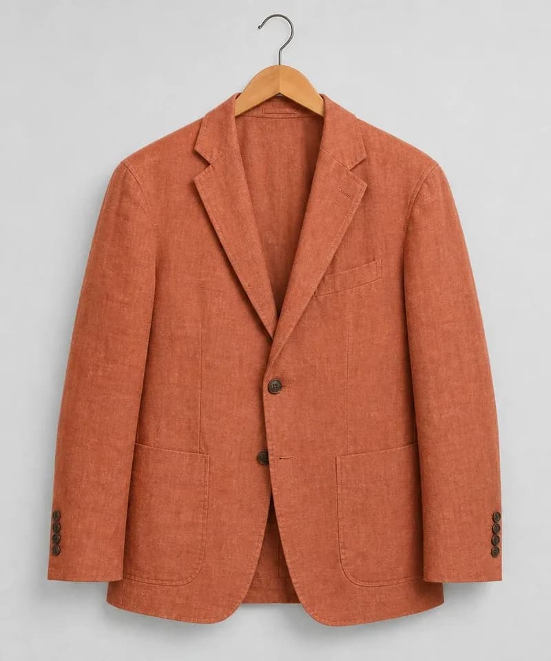 Saco de lino coral con bolsillos de parche — Sacos