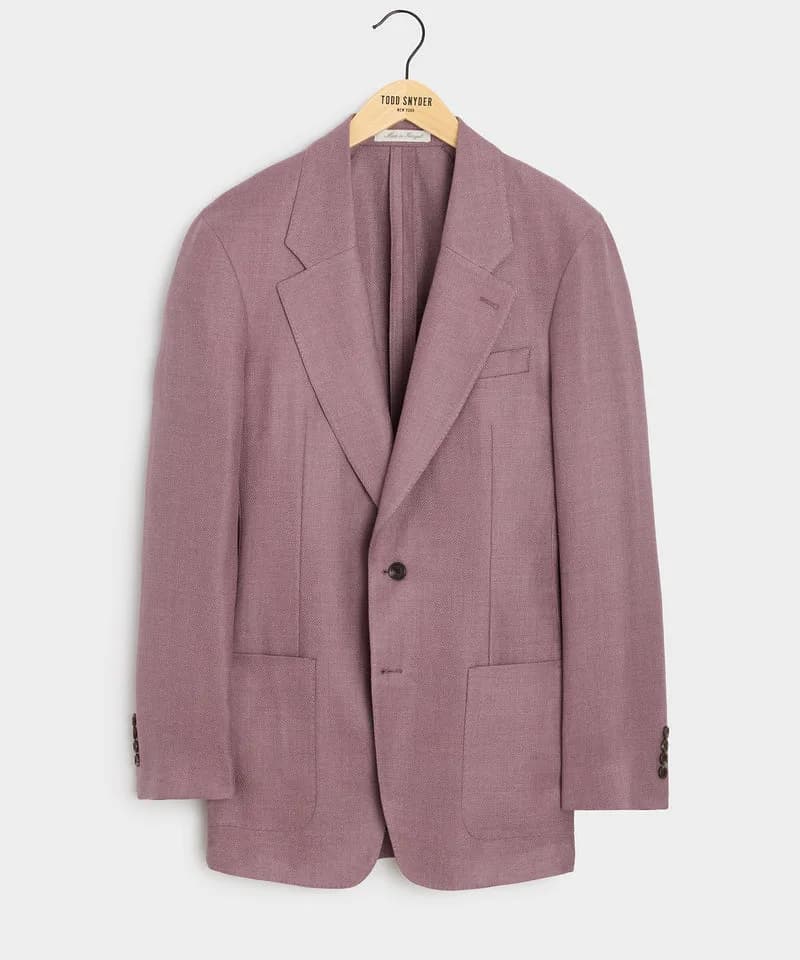Saco lino mauve con bolsillos de parche