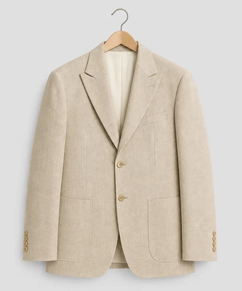 Saco de lino piedra con solapa de pico — Sacos