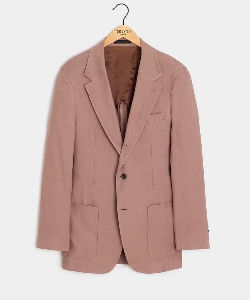 Saco lino terracota con bolsillos de parche