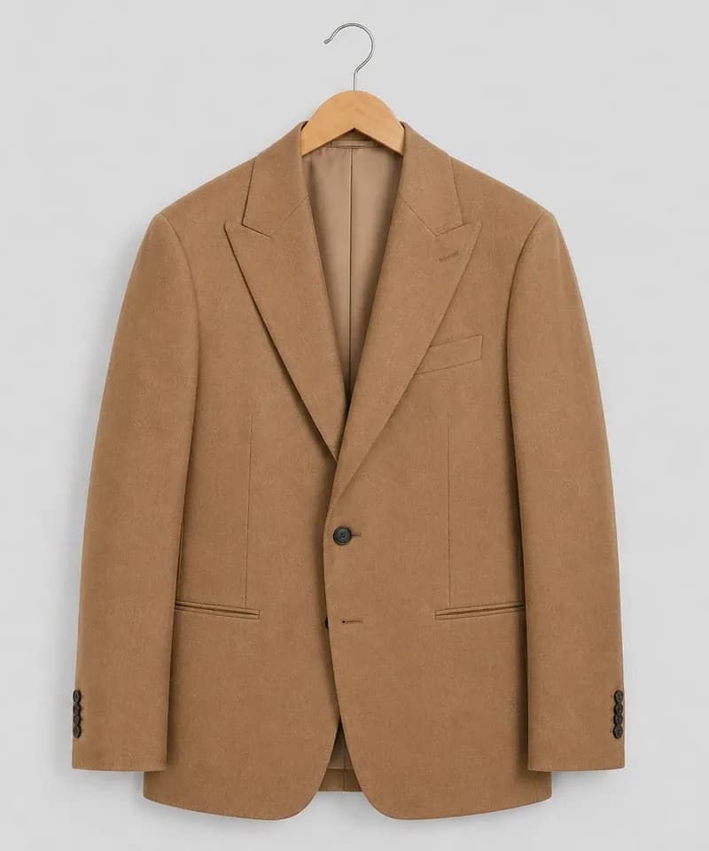 Saco de vestir camel con solapa de muesca — Sacos