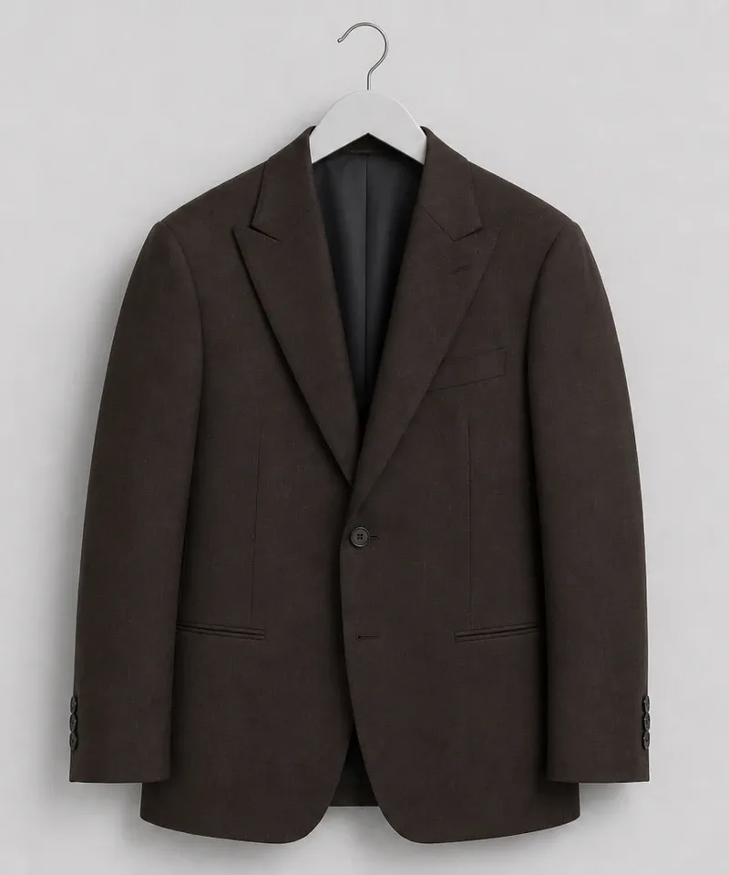 Saco de vestir chocolate con solapa de muesca — Sacos