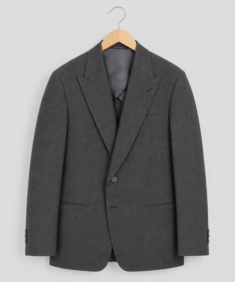 Saco de vestir gris antracita con solapa de muesca — Sacos
