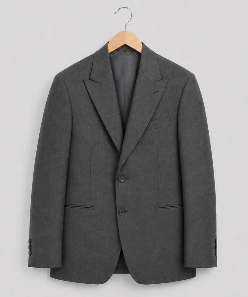 Saco de vestir gris medio con solapa de muesca — Sacos
