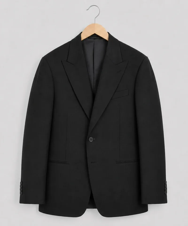 Saco de vestir negro con solapa de muesca — Sacos