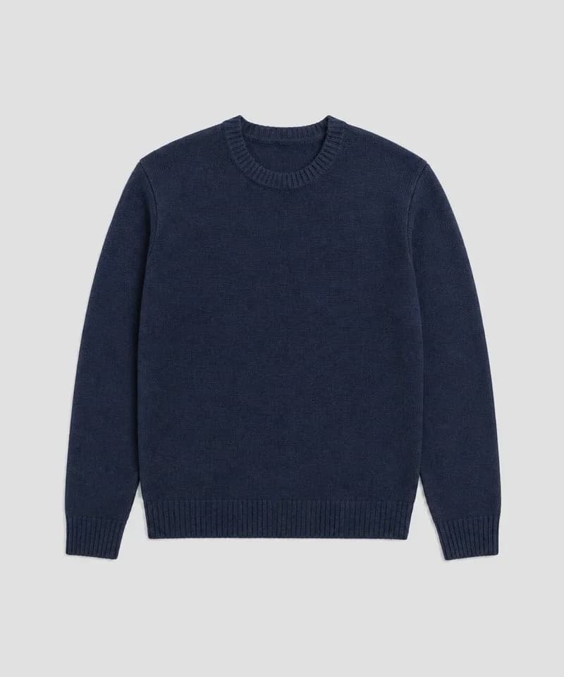 Sweater cuello redondo azul marino — Sweaters
