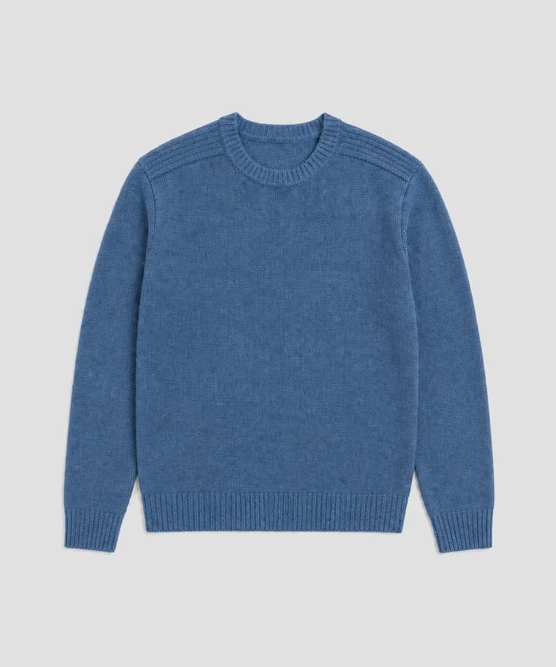 Sweater cuello redondo azul medio — Sweaters