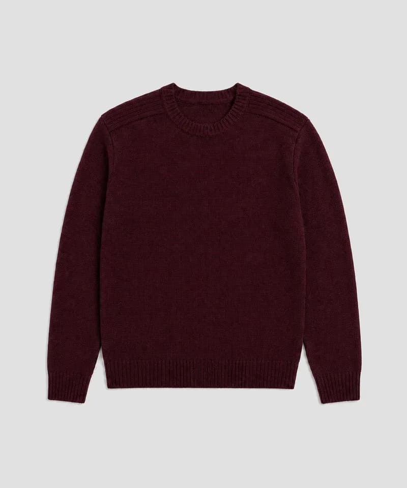 Sweater cuello redondo bordó — Sweaters