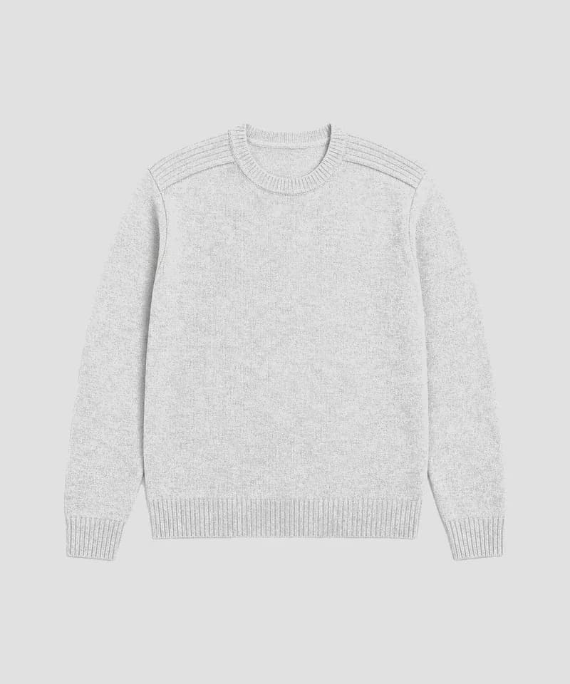 Sweater cuello redondo gris claro — Sweaters
