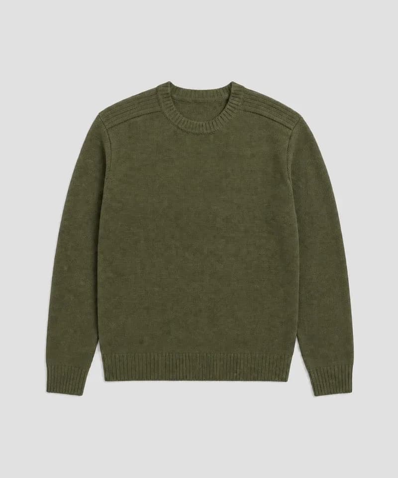 Sweater cuello redondo verde oliva — Sweaters