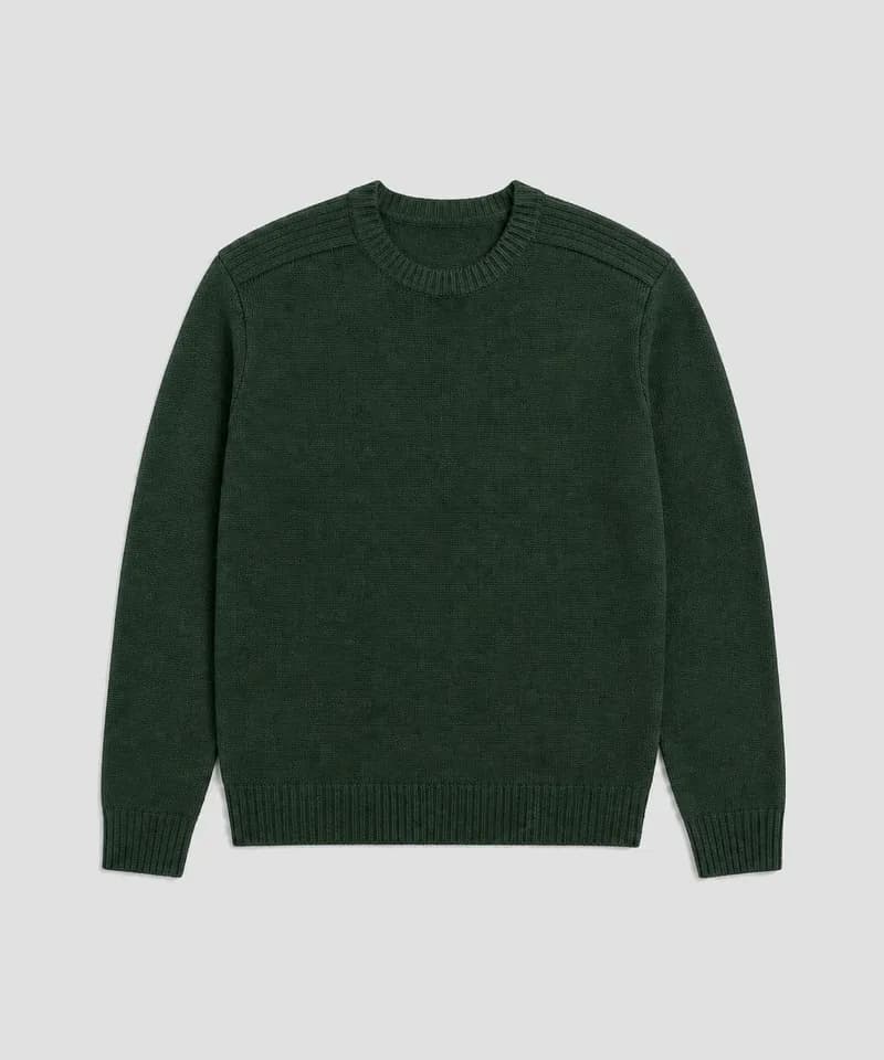 Sweater cuello redondo verde bosque — Sweaters