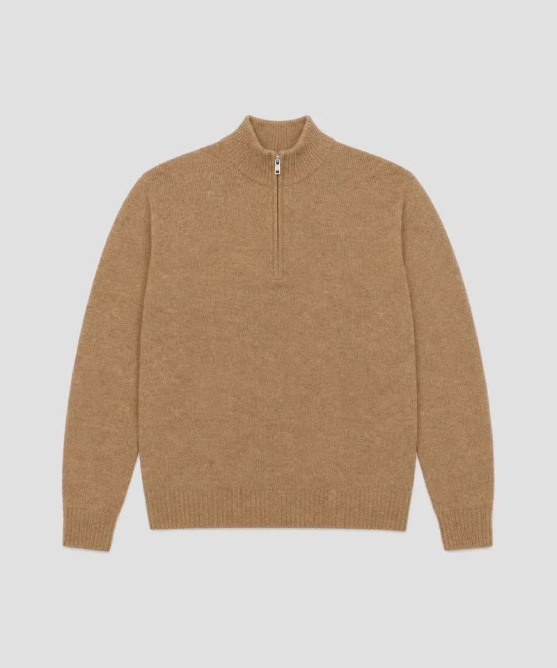 Sweater cuello polo camel — Sweaters