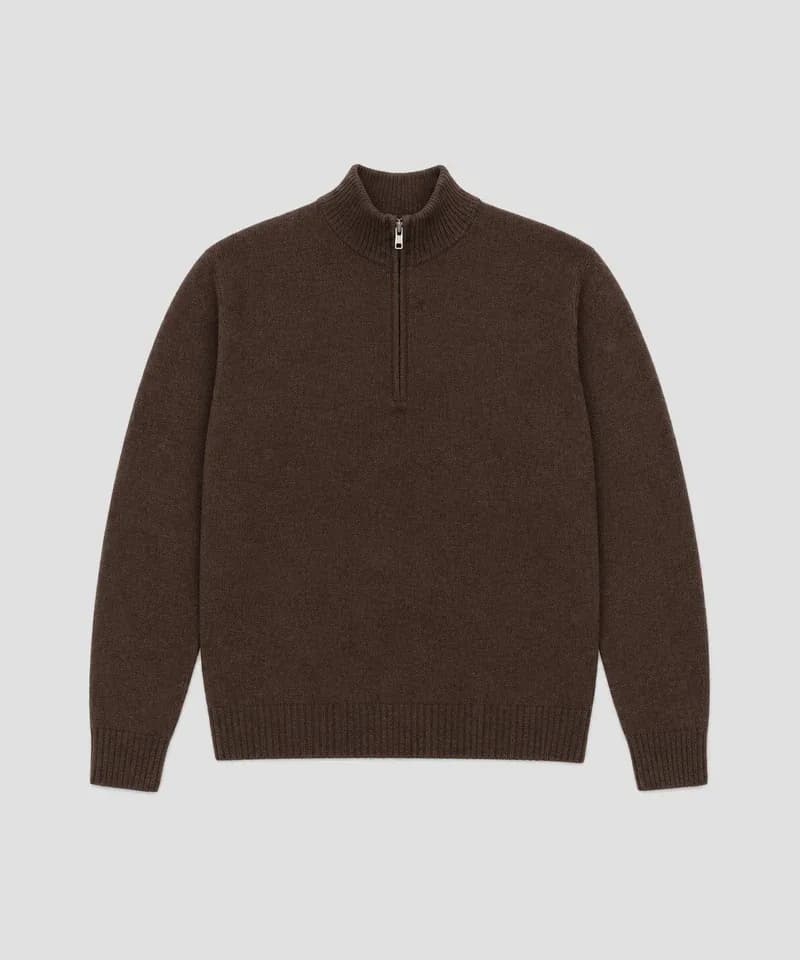 Sweater cuello polo chocolate — Sweaters