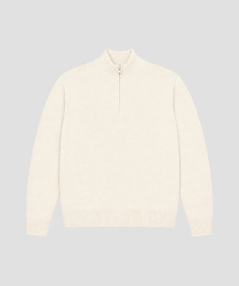 Sweater cuello polo crema — Sweaters