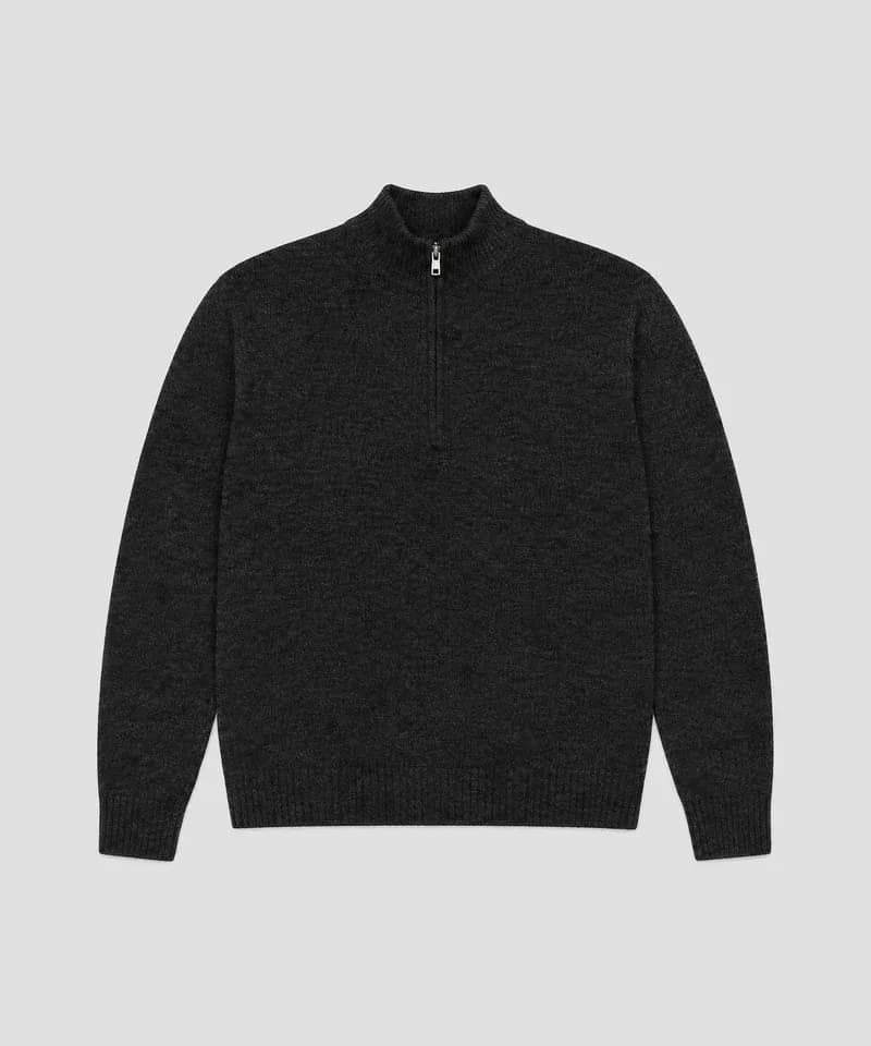Sweater cuello polo negro — Sweaters