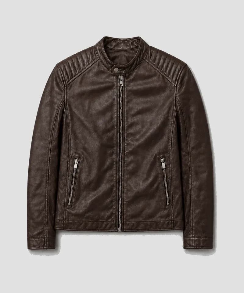 Campera biker marrón chocolate — Camperas